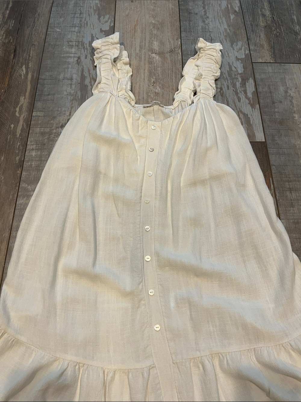 White Ruffle Strap Sundress - Picture 7 of 9